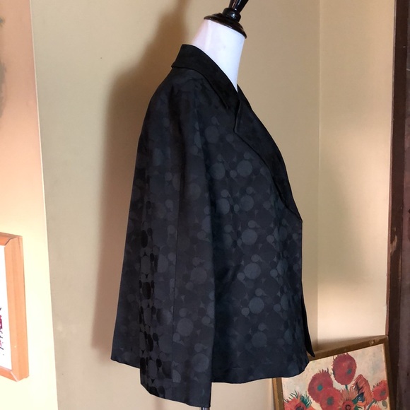 KASPER sz 16 OpenFront Blazer Jacket Graphic Polka Dot Round Fun Career $148 NEW - Picture 5 of 16